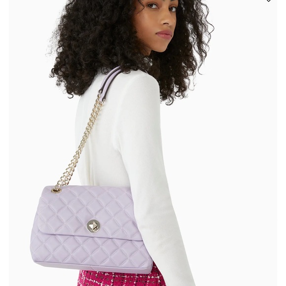 Kate Spade Natalia Quilted Leather Medium Flap Chain Shoulder Bag Crossbody - Picture 13 of 13